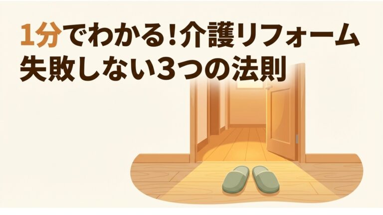 1分でわかる！ 介護のためのリフォーム、始める前に知っておきたい３つのこと